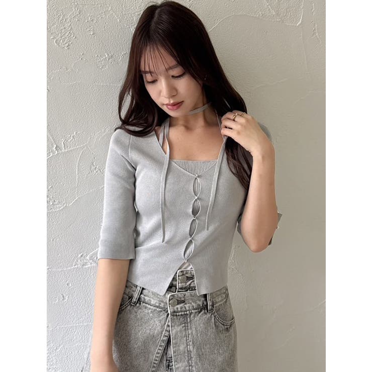 ハーフスリーブレイヤードカーデトップス | dazzlin | 詳細画像12 