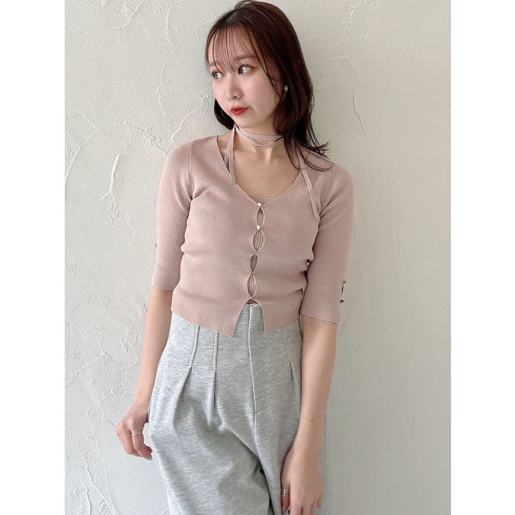 ハーフスリーブレイヤードカーデトップス | dazzlin | 詳細画像18 