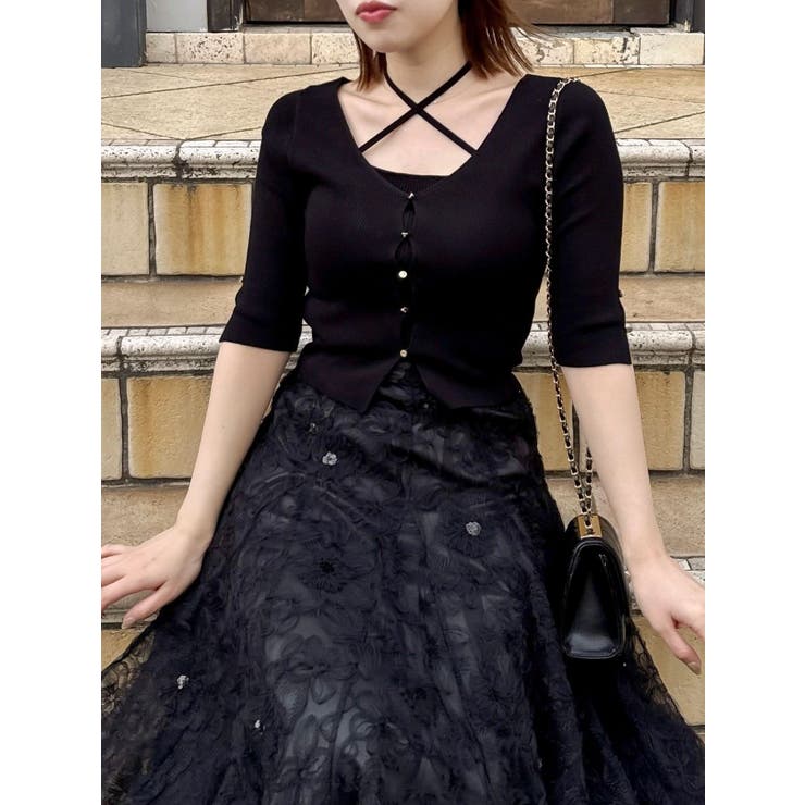 ハーフスリーブレイヤードカーデトップス | dazzlin | 詳細画像2 