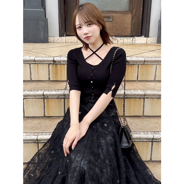 ハーフスリーブレイヤードカーデトップス | dazzlin | 詳細画像3 