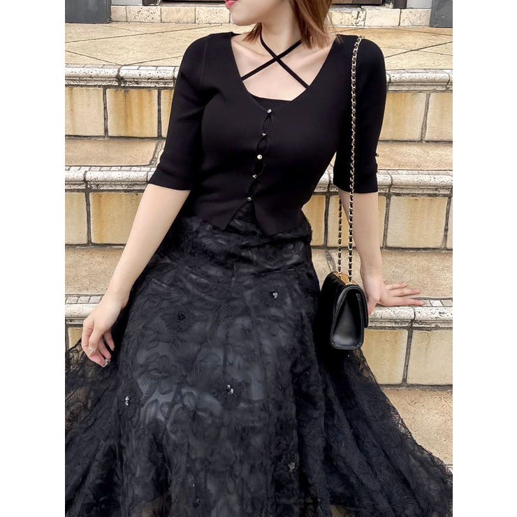 ハーフスリーブレイヤードカーデトップス | dazzlin | 詳細画像4 