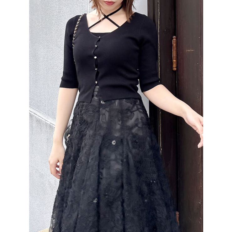 ハーフスリーブレイヤードカーデトップス | dazzlin | 詳細画像9 