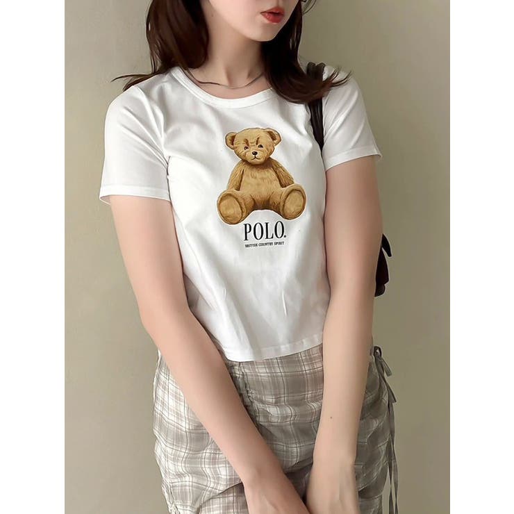 オフホワイト | 【POLO BCSコラボ/再生産】ベアモチーフコンパクトTシャツ | dazzlin