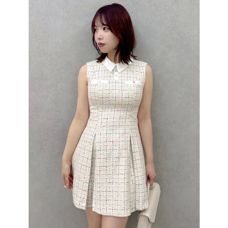 シャツカラーツイードミニワンピース | dazzlin | 詳細画像13 