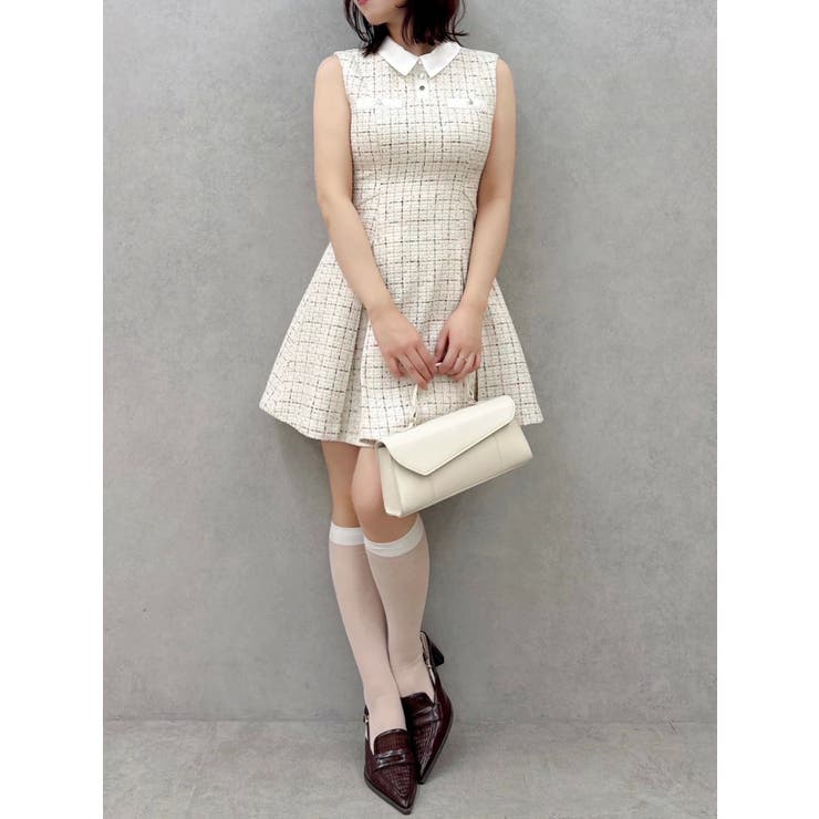 シャツカラーツイードミニワンピース | dazzlin | 詳細画像14 