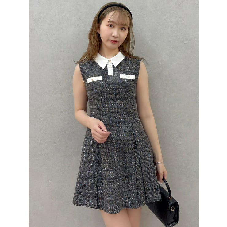 シャツカラーツイードミニワンピース | dazzlin | 詳細画像17 