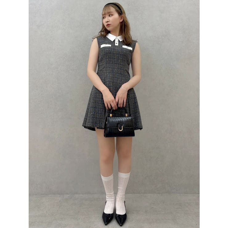 シャツカラーツイードミニワンピース | dazzlin | 詳細画像19 