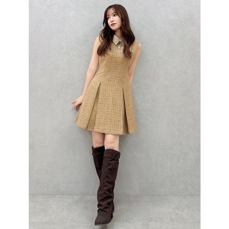 シャツカラーツイードミニワンピース | dazzlin | 詳細画像22 