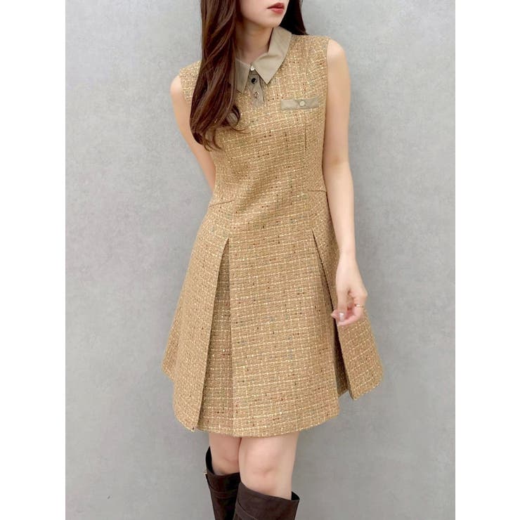 シャツカラーツイードミニワンピース | dazzlin | 詳細画像24 