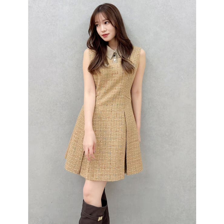 シャツカラーツイードミニワンピース | dazzlin | 詳細画像25 