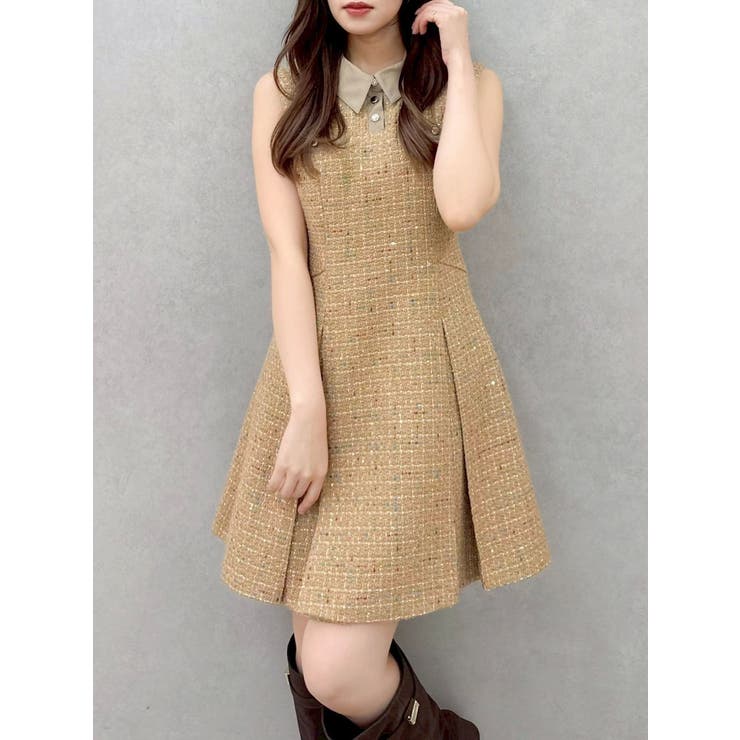 シャツカラーツイードミニワンピース | dazzlin | 詳細画像26 