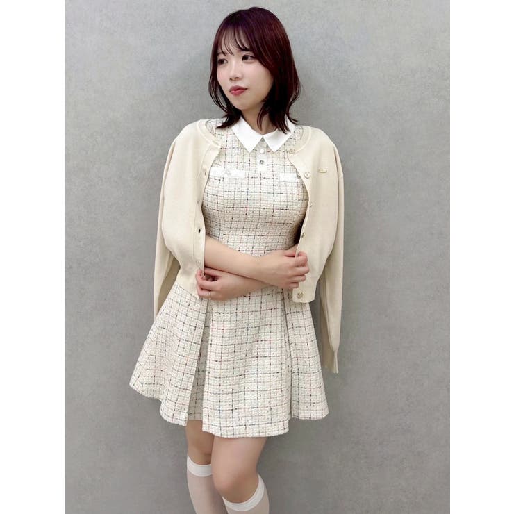 シャツカラーツイードミニワンピース | dazzlin | 詳細画像31 