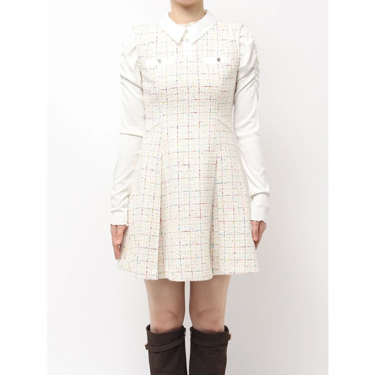 シャツカラーツイードミニワンピース | dazzlin | 詳細画像35 