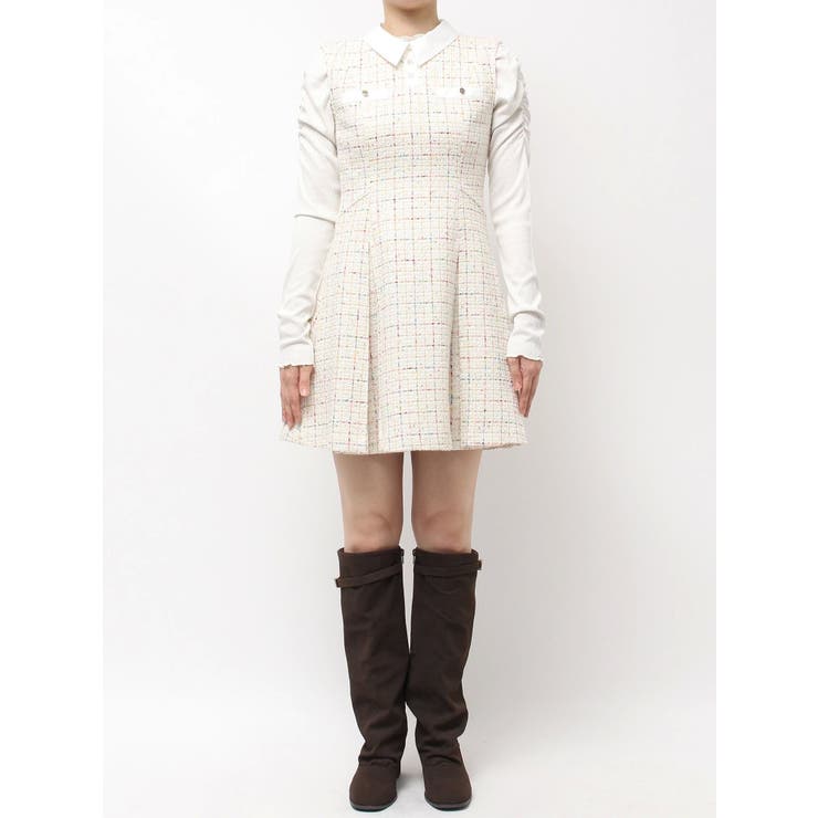 シャツカラーツイードミニワンピース | dazzlin | 詳細画像43 