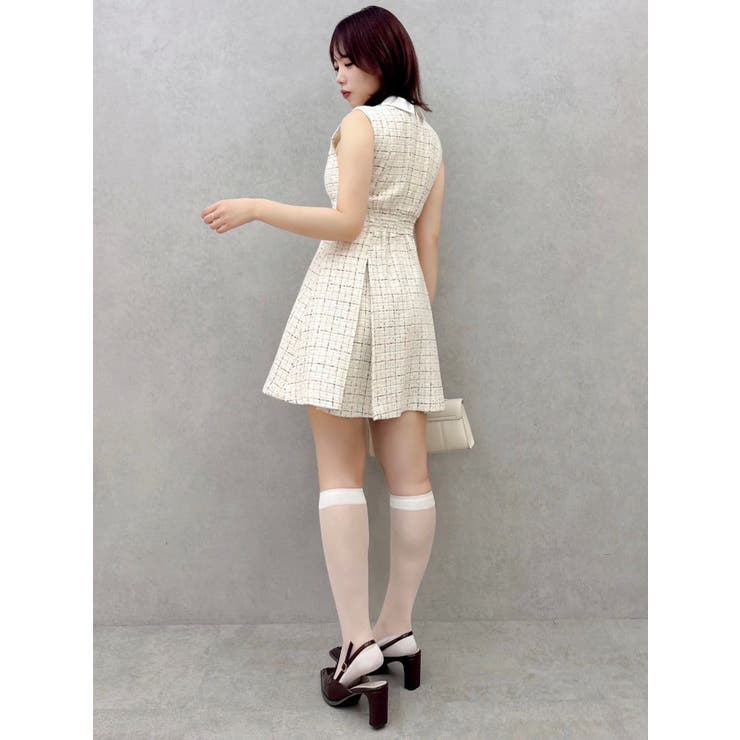 シャツカラーツイードミニワンピース | dazzlin | 詳細画像9 