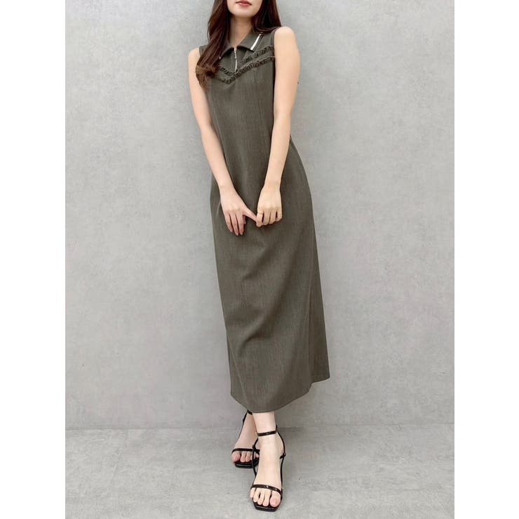 フチフリルレイヤードワンピース[品番：MKSW0065058]｜dazzlin