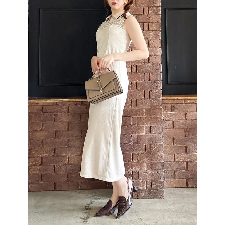 アイボリー | フチフリルレイヤードワンピース | dazzlin