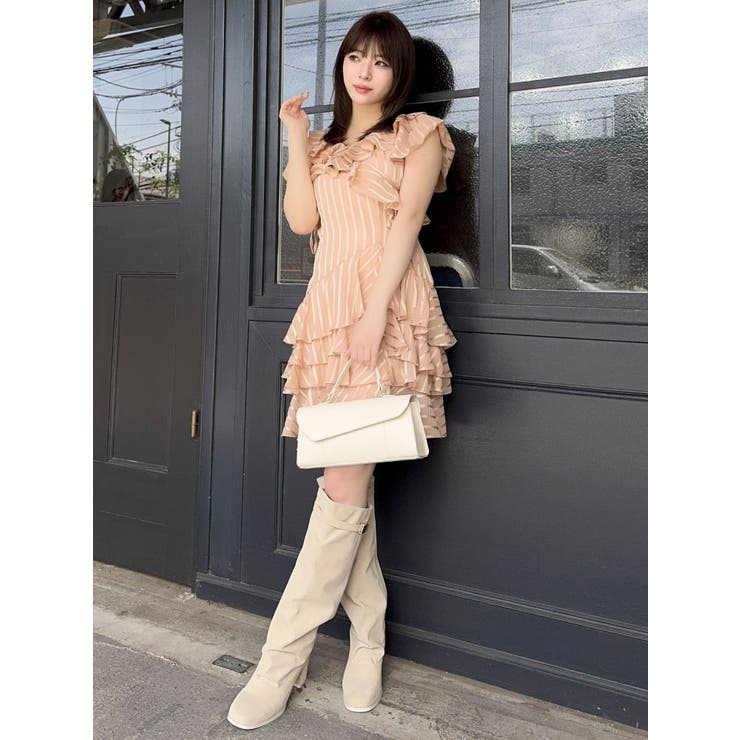 【新作】dazzlin ダズリン バリエフルイドミニワンピース Sサイズ バリエフルイドミニワンピース[品番：MKSW0064656]｜dazzlin（ダズリン