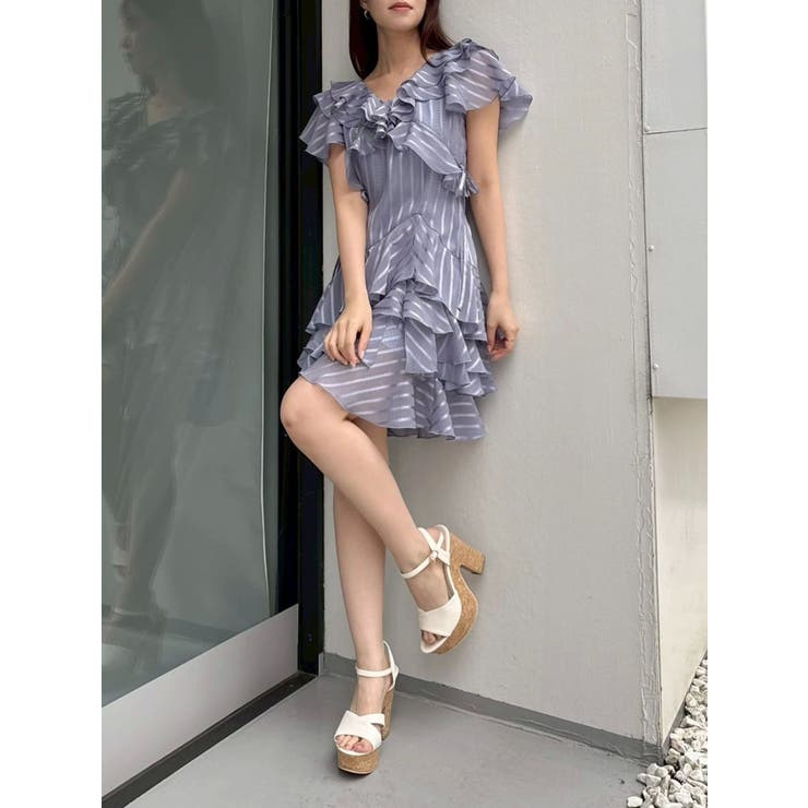 dazzlin バリエフルイドミニワンピース　S バリエフルイドミニワンピース[品番：MKSW0064656]｜dazzlin