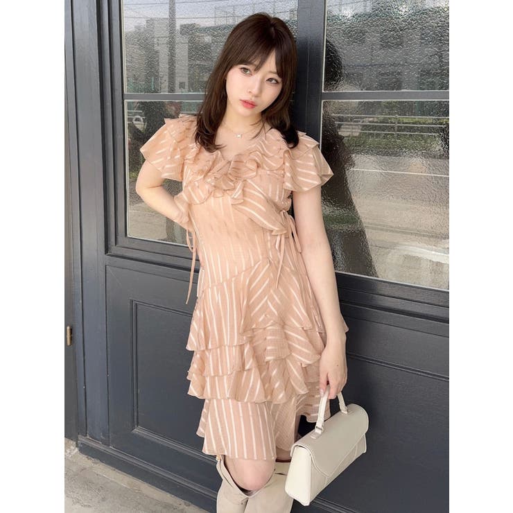 バリエフルイドミニワンピース[品番：MKSW0064656]｜dazzlin