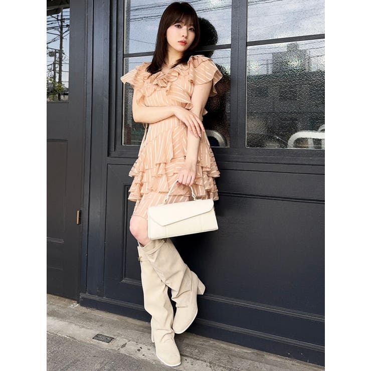 バリエフルイドミニワンピース[品番：MKSW0064656]｜dazzlin