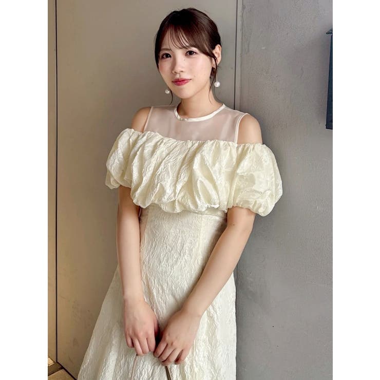 【藤井サチコラボ】ジャカードバルーンスリーブドレス | dazzlin | 詳細画像10 