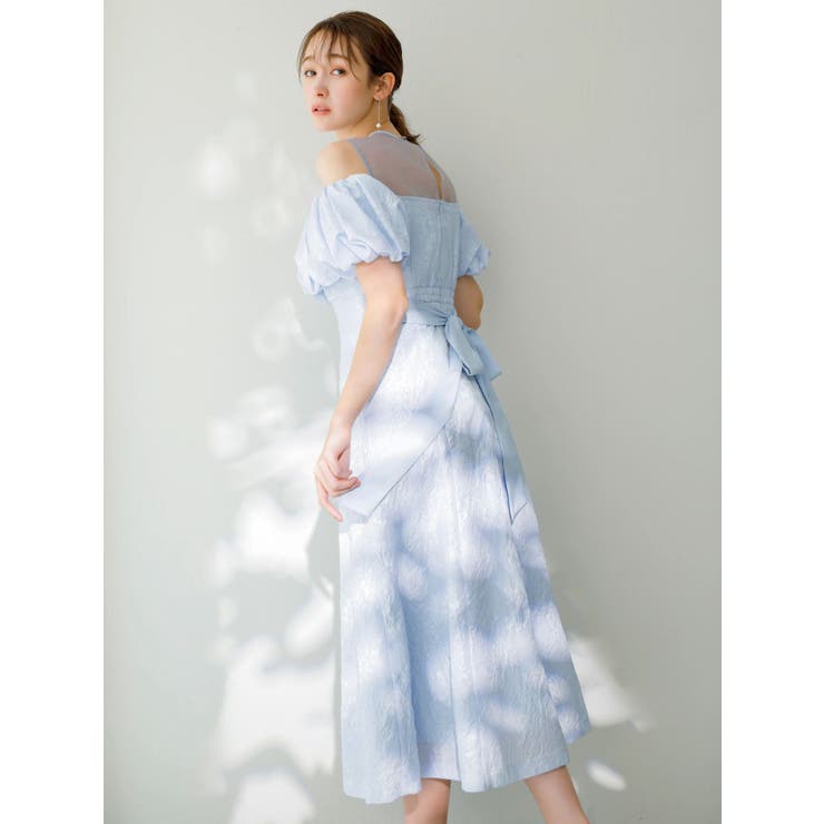 【藤井サチコラボ】ジャカードバルーンスリーブドレス | dazzlin | 詳細画像4 