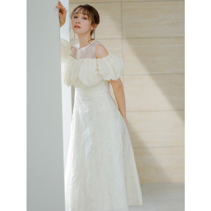 【藤井サチコラボ】ジャカードバルーンスリーブドレス | dazzlin | 詳細画像5 