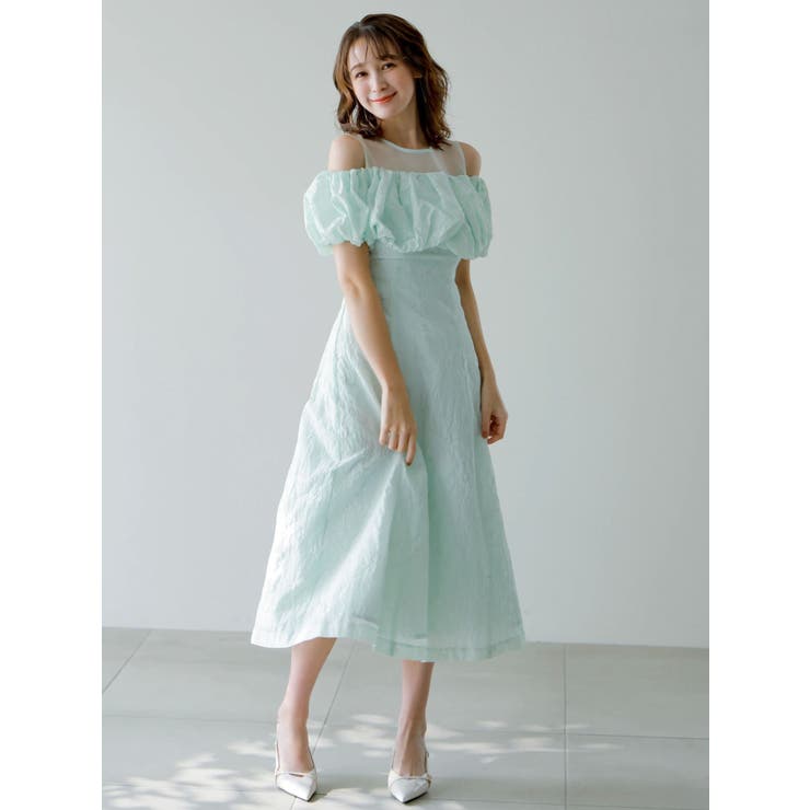 【藤井サチコラボ】ジャカードバルーンスリーブドレス | dazzlin | 詳細画像8 