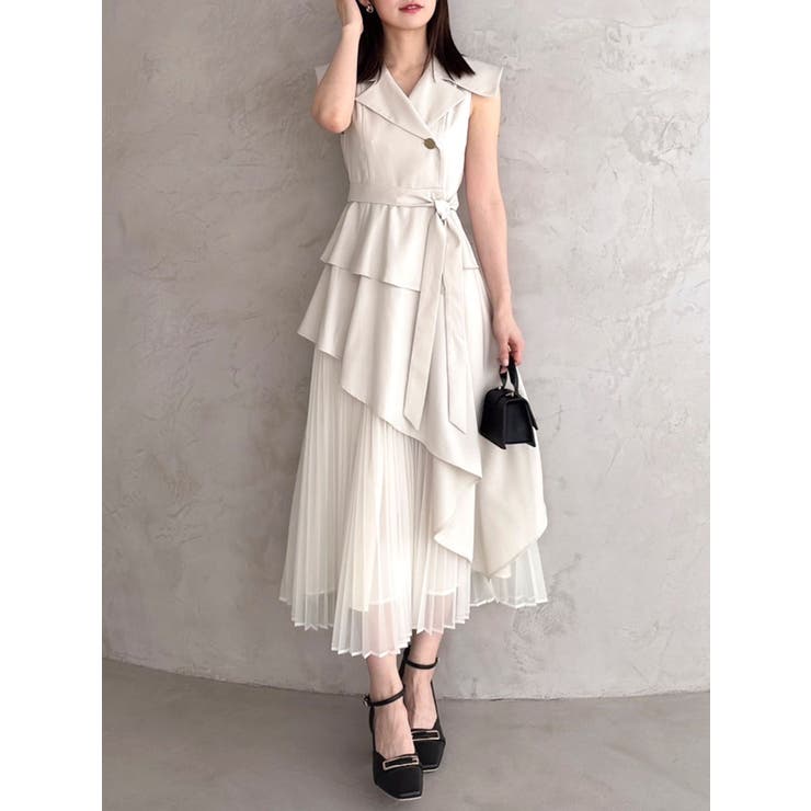 ☆お値下げしました‼︎✴︎リメイクワンピース＊アマチュナル☆ゆったり＊トップス セール】アシメプリーツトレンチワンピース（ワンピース