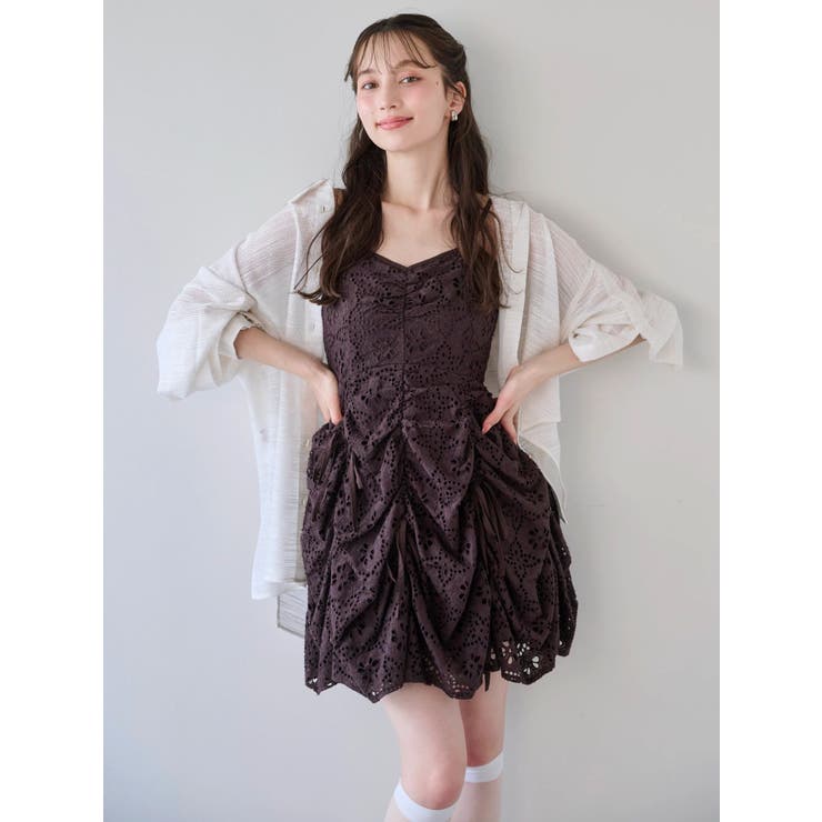 ギャザーリボンミニワンピース | dazzlin | 詳細画像4 