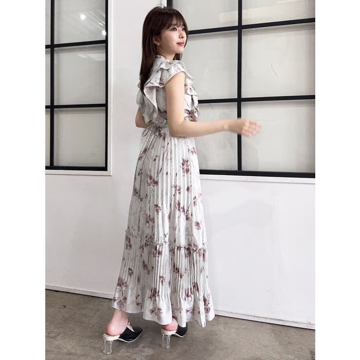 dazzlin パイピングフラワープリーツワンピース Sサイズ ピンク 新色登場】パイピングフラワープリーツワンピース[品番：MKSW0064940