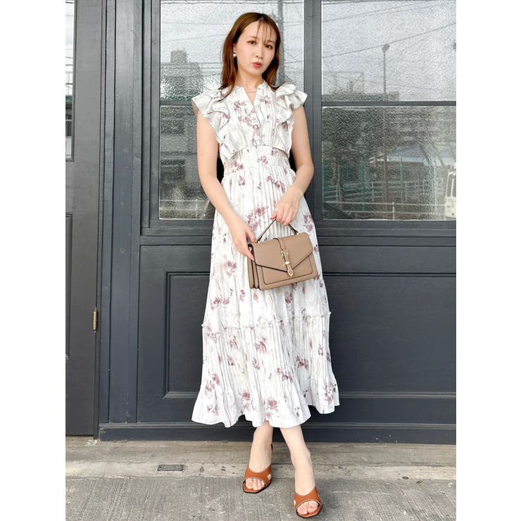 dazzlin パイピングフラワープリーツワンピース Sサイズ ピンク 新色登場】パイピングフラワープリーツワンピース[品番：MKSW0064940