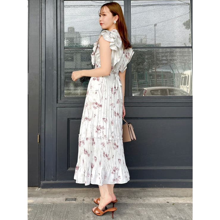 dazzlin パイピングフラワープリーツワンピース Sサイズ ピンク 新色登場】パイピングフラワープリーツワンピース[品番：MKSW0064940