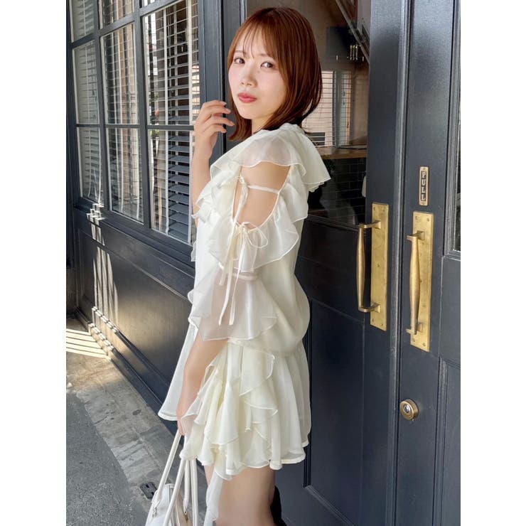 【セットアップ対応】シアーフルイドフリルブラウス | dazzlin | 詳細画像18 