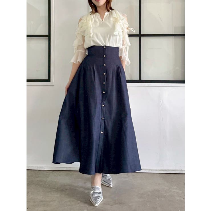 【セットアップ対応】シアーフルイドフリルブラウス | dazzlin | 詳細画像2 