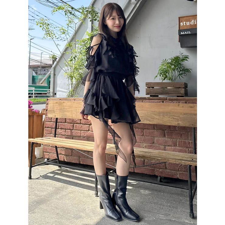 【セットアップ対応】シアーフルイドフリルブラウス | dazzlin | 詳細画像24 