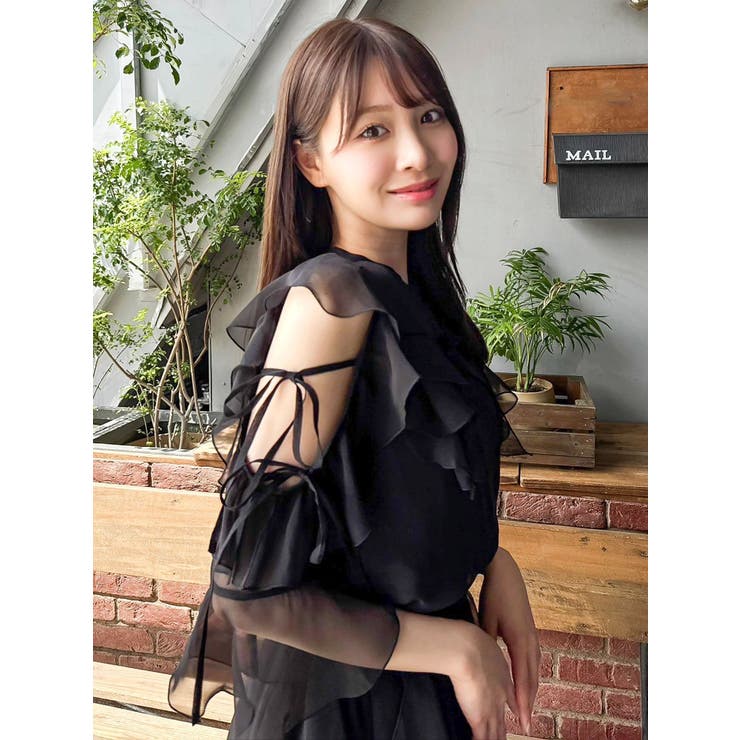 【セットアップ対応】シアーフルイドフリルブラウス | dazzlin | 詳細画像25 