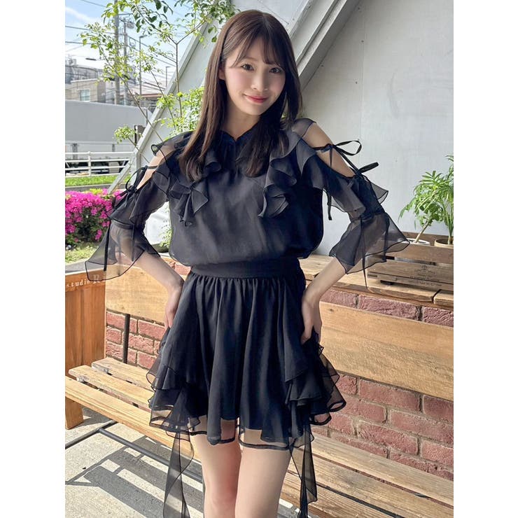 【セットアップ対応】シアーフルイドフリルブラウス | dazzlin | 詳細画像28 