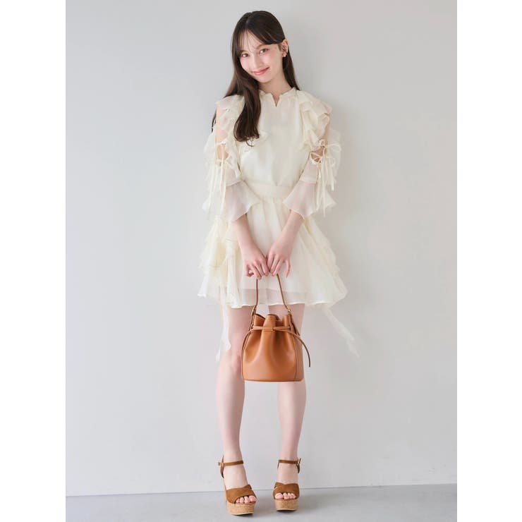 【セットアップ対応】シアーフルイドフリルブラウス | dazzlin | 詳細画像9 