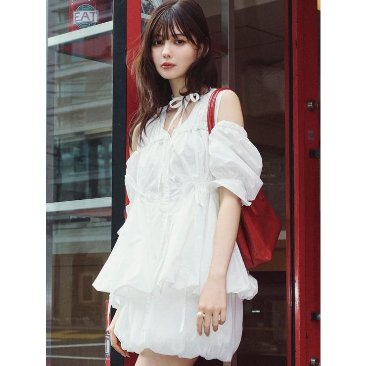 ギャザーバルーンペプラムブラウス | dazzlin | 詳細画像2 