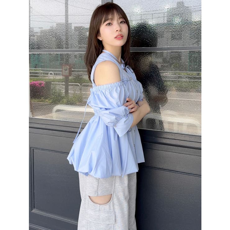 ギャザーバルーンペプラムブラウス | dazzlin | 詳細画像38 