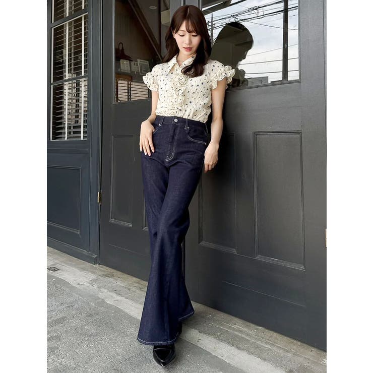 【36】ARMANI JEANS ♡ フリル チュニック リネンブラウン　美品 アシンメトリーシャツチュニック10647 | さらり＊ふわり