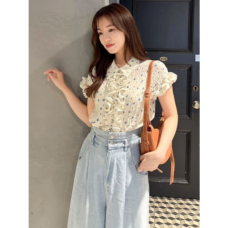 シュリンクフラワーフリルシャツ | dazzlin | 詳細画像2 