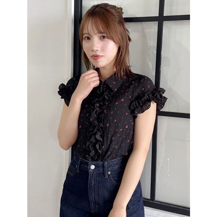 シュリンクフラワーフリルシャツ | dazzlin | 詳細画像23 