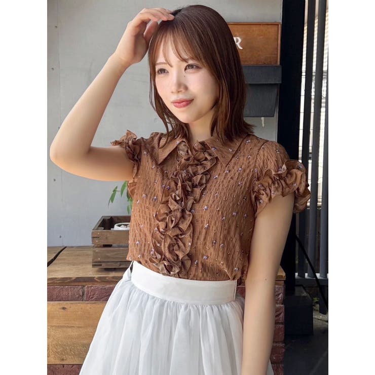 シュリンクフラワーフリルシャツ | dazzlin | 詳細画像35 