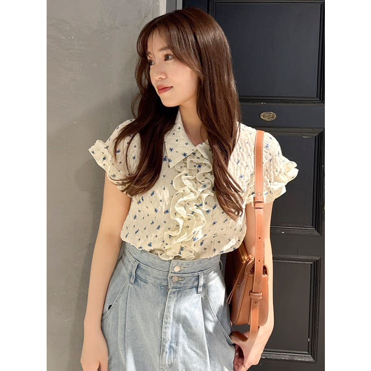 シュリンクフラワーフリルシャツ | dazzlin | 詳細画像4 