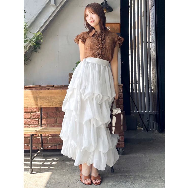 シュリンクフラワーフリルシャツ | dazzlin | 詳細画像43 