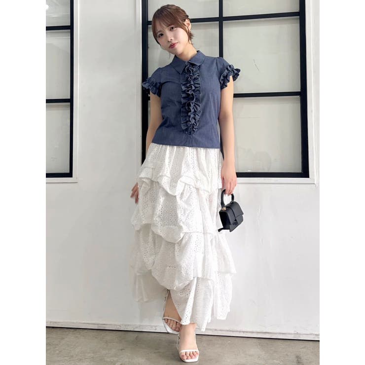 シュリンクフラワーフリルシャツ | dazzlin | 詳細画像45 