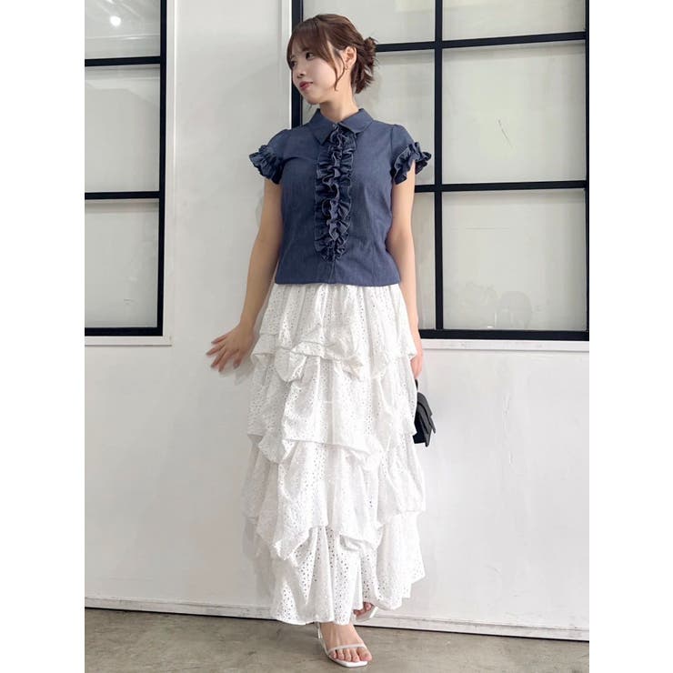 シュリンクフラワーフリルシャツ | dazzlin | 詳細画像46 